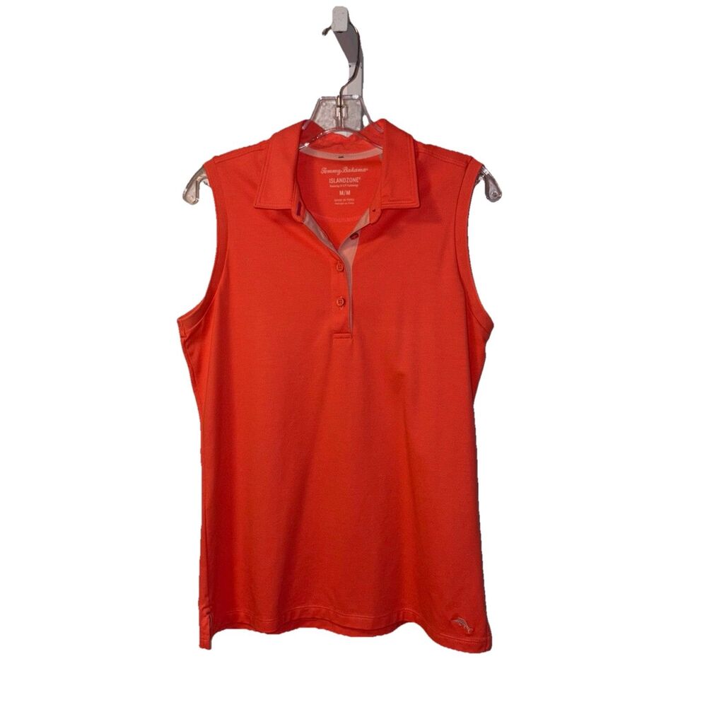 Tommy Bahama Island Zone Coral Sleeveless Polo Tank Top Women's Size Medium